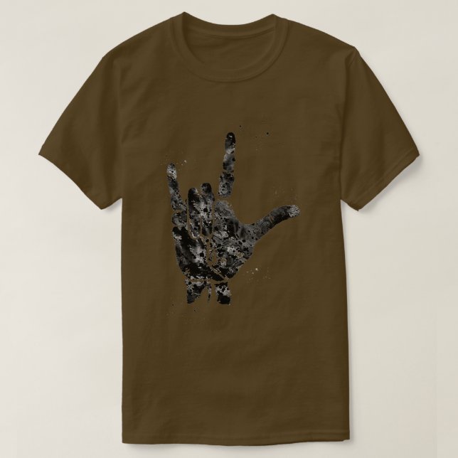 Camiseta Amo-Te A Mão Impressão 3 (Frente do Design)