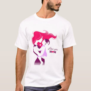 Camiseta Amo-Te Mãe - Dia de as mães Bonita E Corajosa