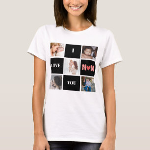 Camiseta "Amo-te mãe", fofa 5 colagem T-Shirt