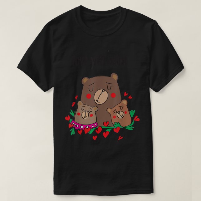 Camiseta Amo-te mãe Slogan, família do Urso Bonitinho (Frente do Design)