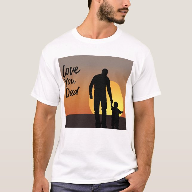 Camiseta Amo-Te Pai Padre Son Bond Dia de os pais (Frente)
