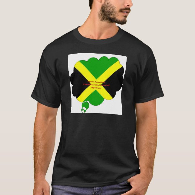 Camiseta Amo Texto Jamaica no Flag Art Impressão (Frente)