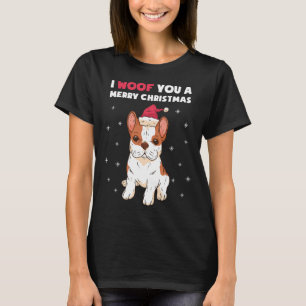 Camiseta Amo Um Feliz Cachorro Francês De Natal