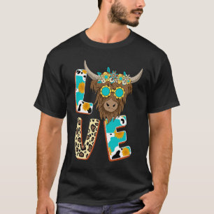 Camiseta Amo Vacas das Terras Altas Escocesas Vaca Girasso