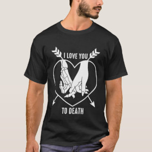 Camiseta Amo Você Até a Morte Promessa Rosa Grunge Alt Goth