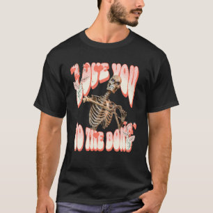 Camiseta Amo Você até os Ossos Coração de Esqueleto Diverti