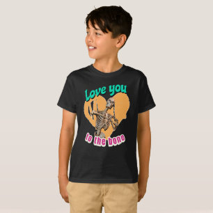 Camiseta Amo Você Até os Ossos Diversão Esqueleto Coração d