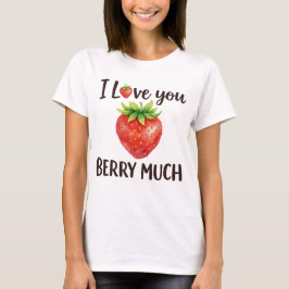 Camiseta Amo Você Cereja Muito Arte Retro do Dia dos Namora