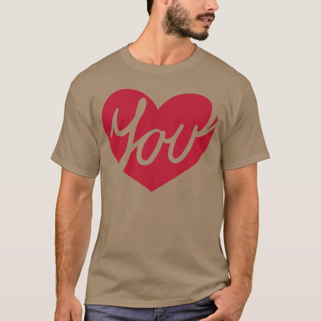 Camiseta Amo Você Coração engraçado (Frente)