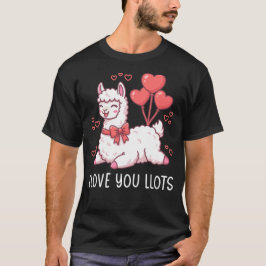 Camiseta Amo Você Muito - Lhama Kawaii do Dia dos Namorados