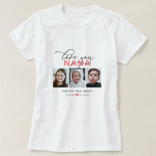 Camiseta Amo Você Nana/Outros 3 Foto Texto Personalizado T-