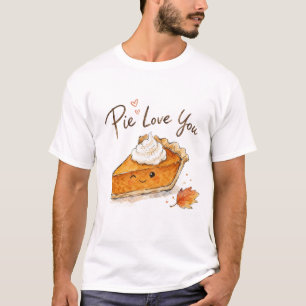 Camiseta Amo Você Torta Aquarela Dia de Ação de Graças