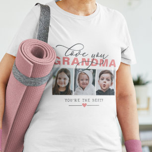 Camiseta Amo Você Vovó/Vovó/Outros 3 Foto Texto Personaliza