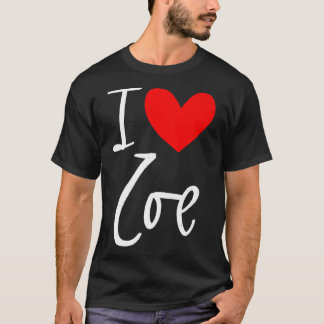 Camiseta Amo Zoe Name Personalizada Menina Amiga BFF