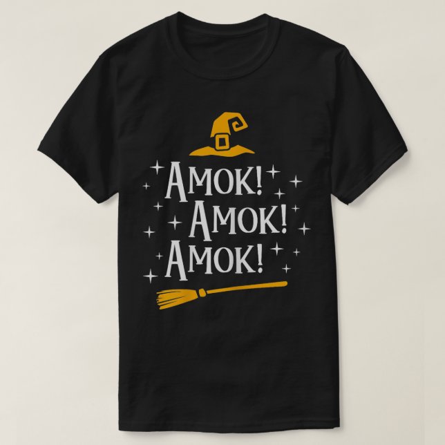Camiseta Amok Amok Amok Cute Costume Idea Irmãs Hallowee (Frente do Design)