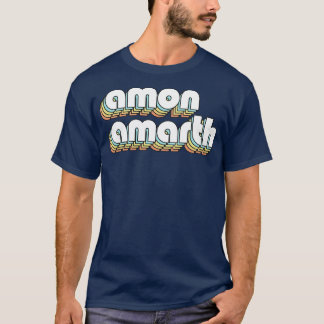 Camiseta Amon Amarth Retro Rainbow Tipografia Estilo Desvan