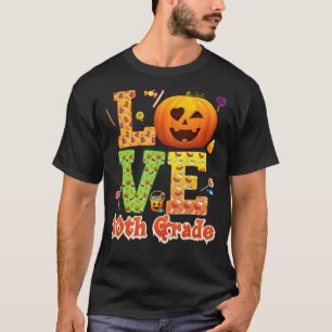 Camiseta Amor 10ª Série Professora Abóbora Halloween Doce C