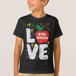 Camiseta Amor 4ª série Maçã Quarto Primeiro Dia Escola Meni