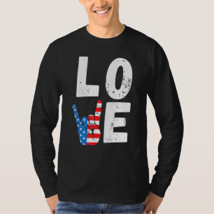Camiseta Amor 4 De Julho, Sinal De Paz Americano
