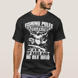 Camiseta Amor À Caça E À Pesca Para Homens Mulheres