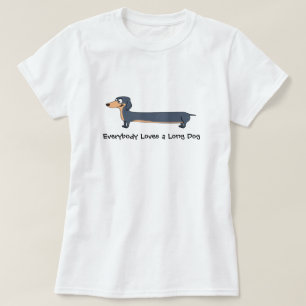 Camiseta Amor a Cão Longo - Camisa-T Básica das Mulheres 