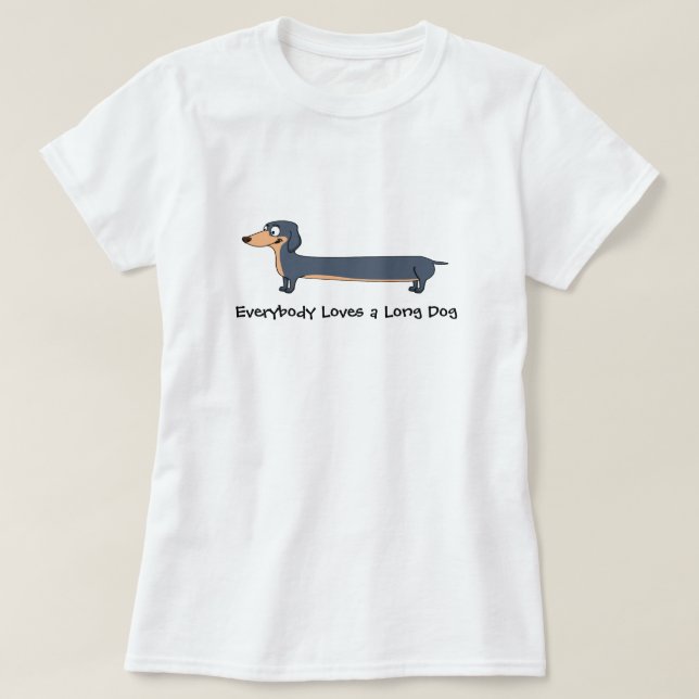 Camiseta Amor a Cão Longo - Camisa-T Básica das Mulheres Da (Frente do Design)