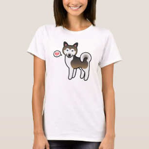 Camiseta Amor A Cão Malamute Do Alasca Branco E Amargo