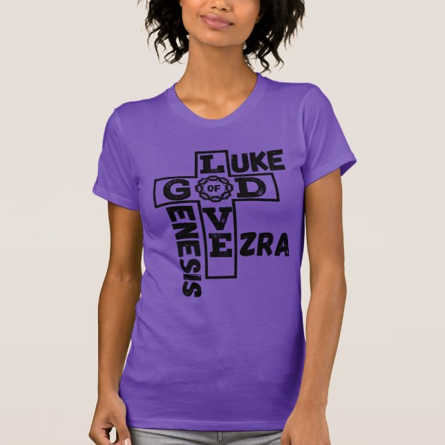 Camiseta Amor a Deus Palavra-Cruzada Bíblica das Mulheres (Frente)