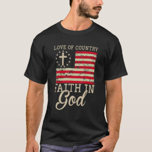 Camiseta Amor À Fé Do País Em Deus, Patriótico 4 De Julho