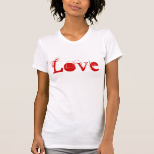 Camiseta Amor À Vida Na Vintage, Vermelho Branco E Laranja
