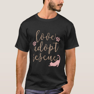 Camiseta Amor Adotar Salvamento Cat Proprietário De Pet Res