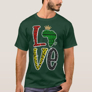 Camiseta Amor África Mapa 12/12 História Negra Homens