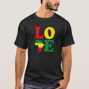 Camiseta Amor África Mapa com Torneio Pan Africano de Cores