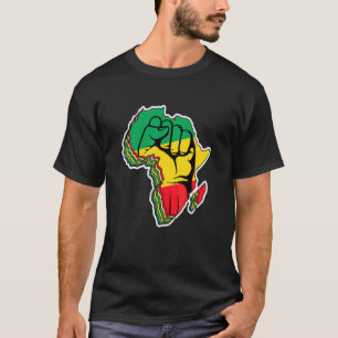 Camiseta Amor África Mapeia O Poder Negro Levantou Resistên
