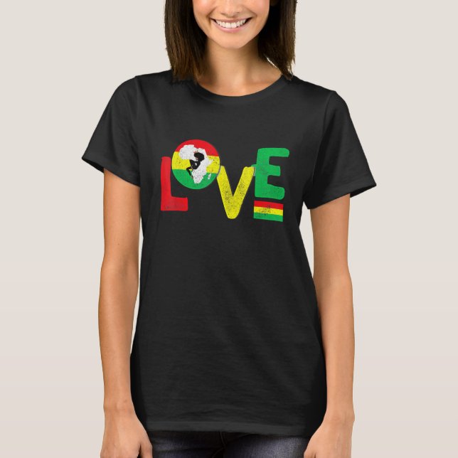 Camiseta Amor África   Orgulho da História Negra Afro-Ameri (Frente)