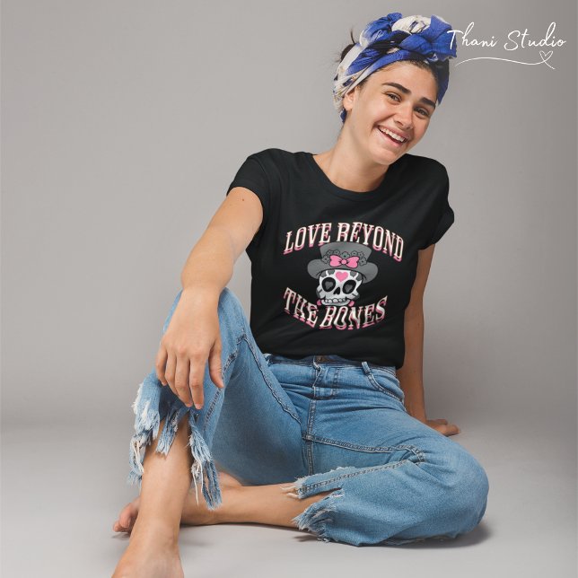 Camiseta Amor Além Do Namorados Osso Crânio Retro Moderno (Criador carregado)