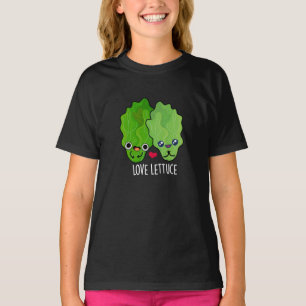 Camiseta Amor Alface Funny Veggie Pun Dark BG