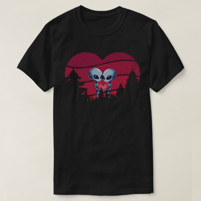 Camiseta Amor Alien sob as Estrelas (Frente do Design)