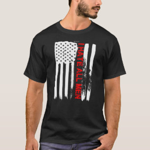 Camiseta Amor América Eu Odeio Todos Os Homens Camuflar Ban
