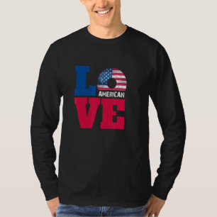Camiseta Amor Americano 4 de julho Retro Eua Americano