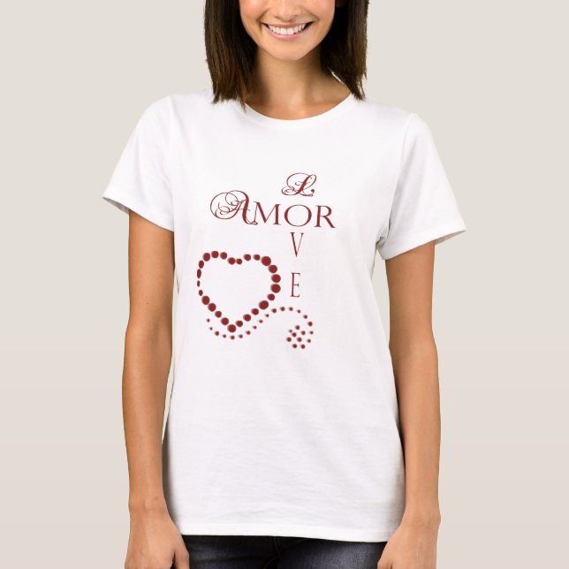 Camiseta Amor Amor Amor Heart Namorados (Frente)