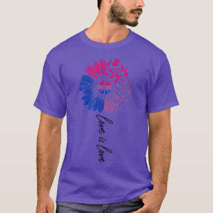 Camiseta Amor Amor Borboleta Girassol LGBTQ Orgulho Bissexu
