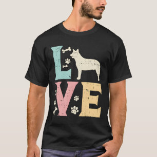 Camiseta Amor, Animal Pet Blue Red Cattle Girls W