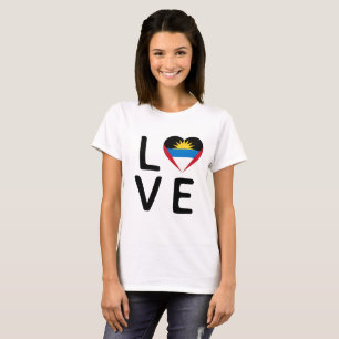 Camiseta Amor - Antígua e Barbuda Flag