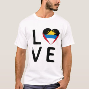 Camiseta Amor - Antígua e Barbuda Flag