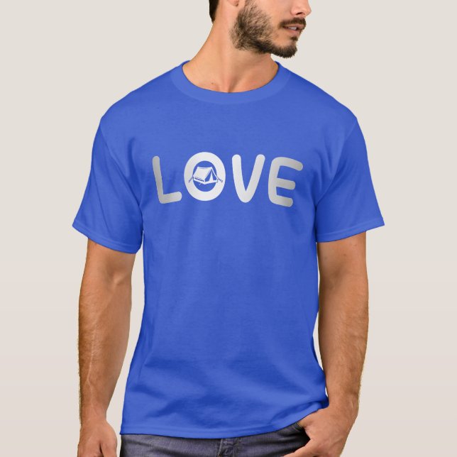 Camiseta amor ao camping vintage (Frente)