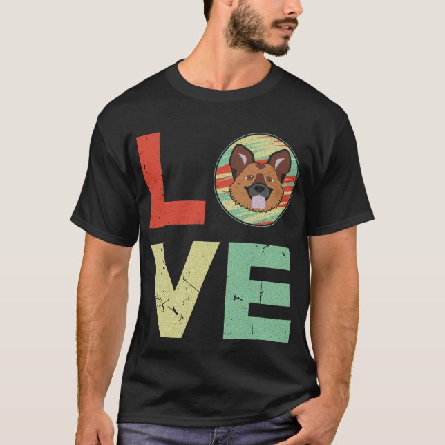 Camiseta Amor ao German shepherd 015 (Frente)