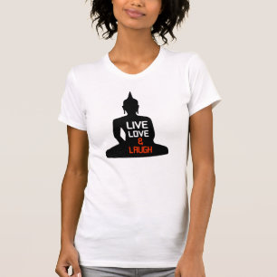 Camiseta Amor ao vivo ri buda silhoutte preto