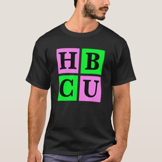 Camiseta Amor aos blocos verdes e rosa HBCU (Frente)