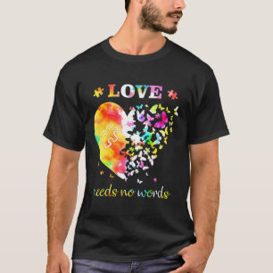 Camiseta Amor Autismo-Autismo Não Precisa de Palavras Coraç
